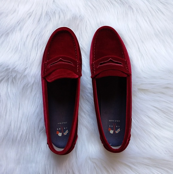 Cole Haan Shoes - Cole Haan Red Velvet Loafers